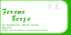 ferenc berze business card